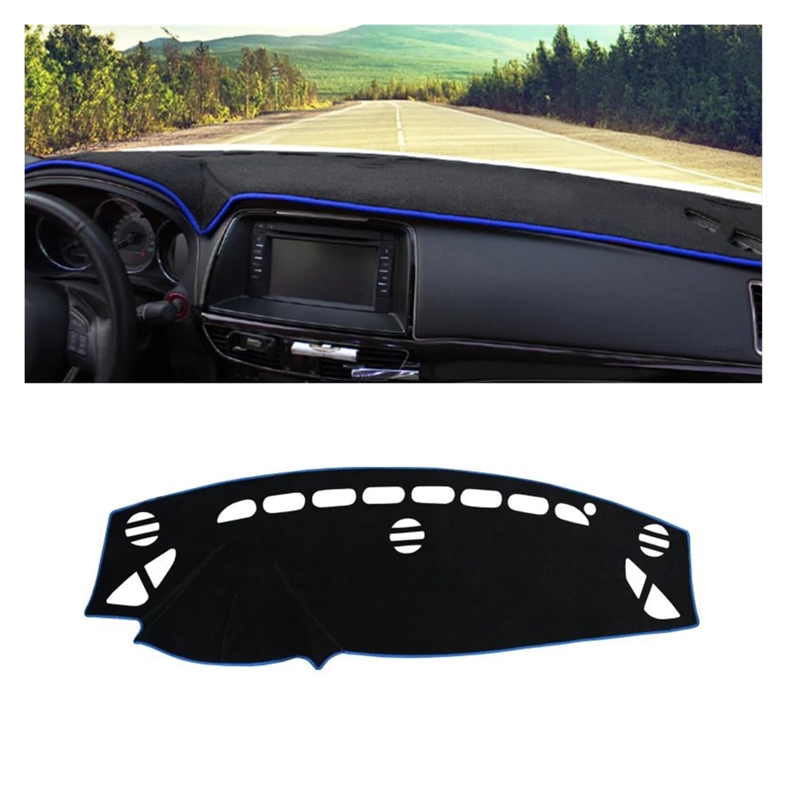 Car Dashboard Cover Mat Für Mazda 6 Für Atenza Für GJ 2013 2014 2015 2016 2017 Auto Armaturenbrett Abdeckung Matte Sonnenschutz Pad Instrumententafel Teppiche Armaturenbrett Matte(A Blue Side) von XRUKGUO