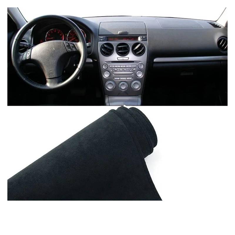 Car Dashboard Cover Mat Für Mazda 6 Für GG 2002 2003 2004 2005 2006 2007 Auto Armaturenbrett Abdeckung Instrument Schreibtisch Sonnenschutz Matte Dash Rutschfeste Pad Armaturenbrett Matte(B LHD Black) von XRUKGUO