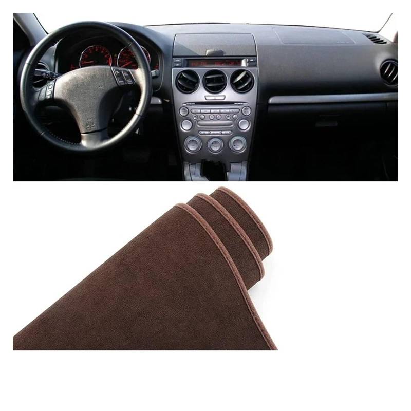 Car Dashboard Cover Mat Für Mazda 6 Für GG 2002 2003 2004 2005 2006 2007 Auto Armaturenbrett Abdeckung Instrument Schreibtisch Sonnenschutz Matte Dash Rutschfeste Pad Armaturenbrett Matte(B LHD Brown) von XRUKGUO