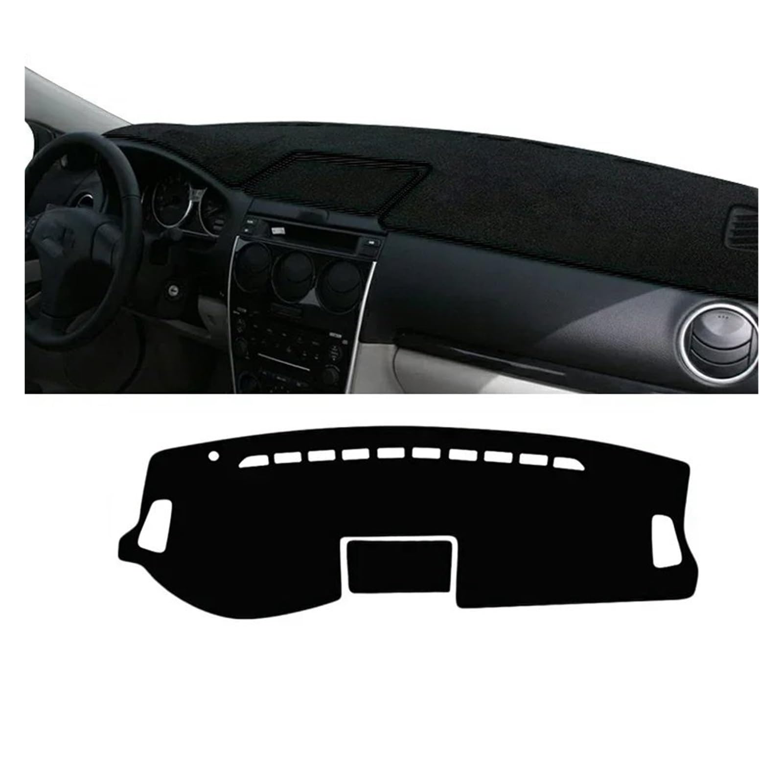 Car Dashboard Cover Mat Für Mazda 6 Für GG 2002 2003 2004 2005 2006 2007 Auto Armaturenbrett Abdeckung Instrument Schreibtisch Sonnenschutz Matte Dash rutschfeste Pad Armaturenbrett Matte(A LHD Black von XRUKGUO