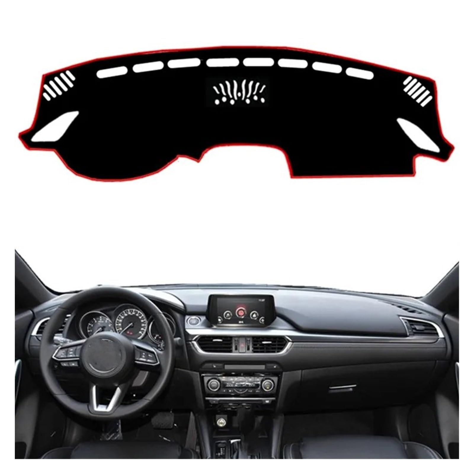 Car Dashboard Cover Mat Für Mazda 6 Für GL Für Atenza 2016 2017 2018 Auto Dashmat Dashboard Abdeckung Matte Pad Anti-Slip Dash Sonnenschirm Armaturenbrett Matte(Schwarz,Lhd) von XRUKGUO