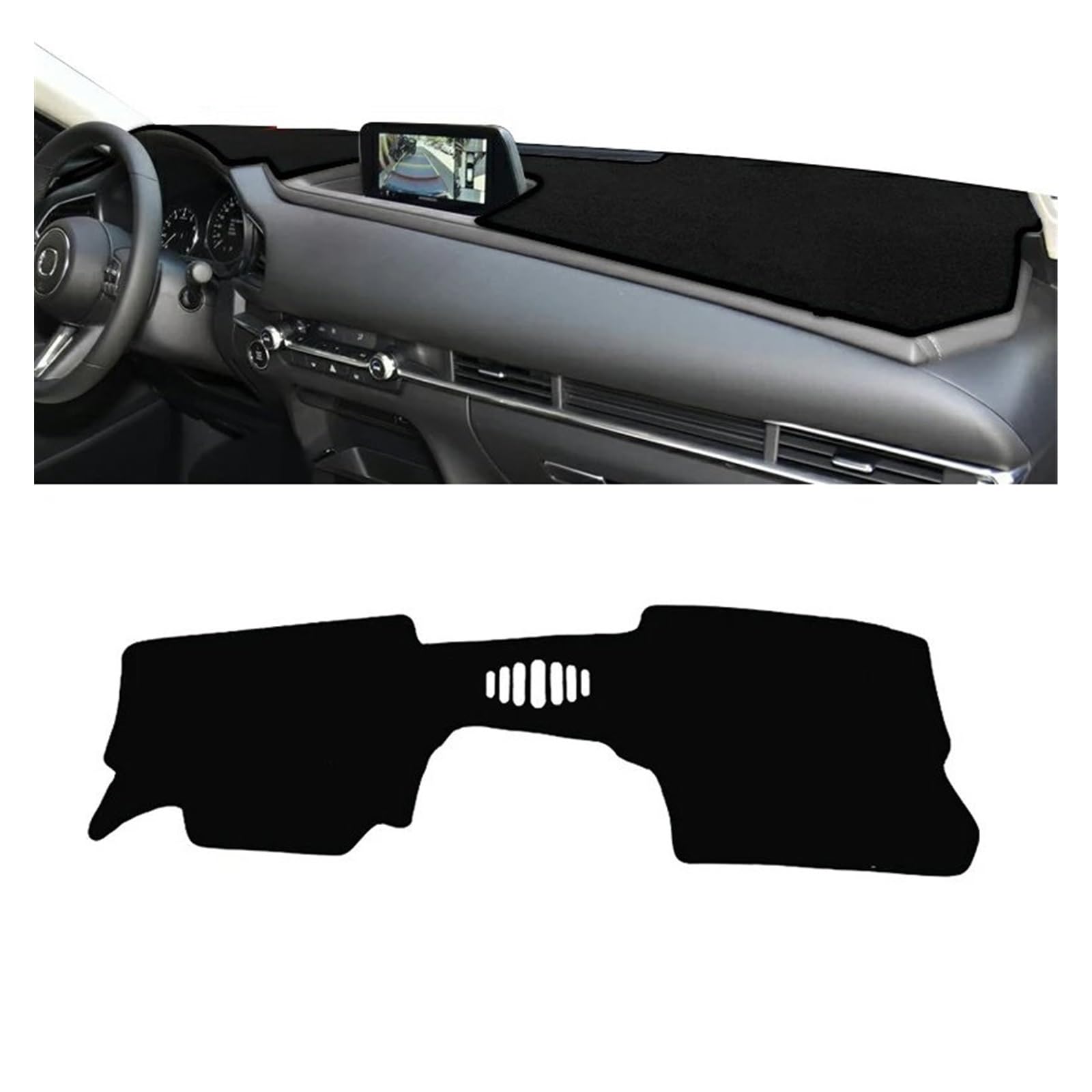 Car Dashboard Cover Mat Für Mazda Für CX-30 Für CX30 Für CX 30 Für DM 2019 2020 2021 2022 2023 Auto Armaturenbrett-Abdeckungen Sonnenschutzmatten Innenraum Armaturenbrett Matte(A LHD NO HUD Black) von XRUKGUO