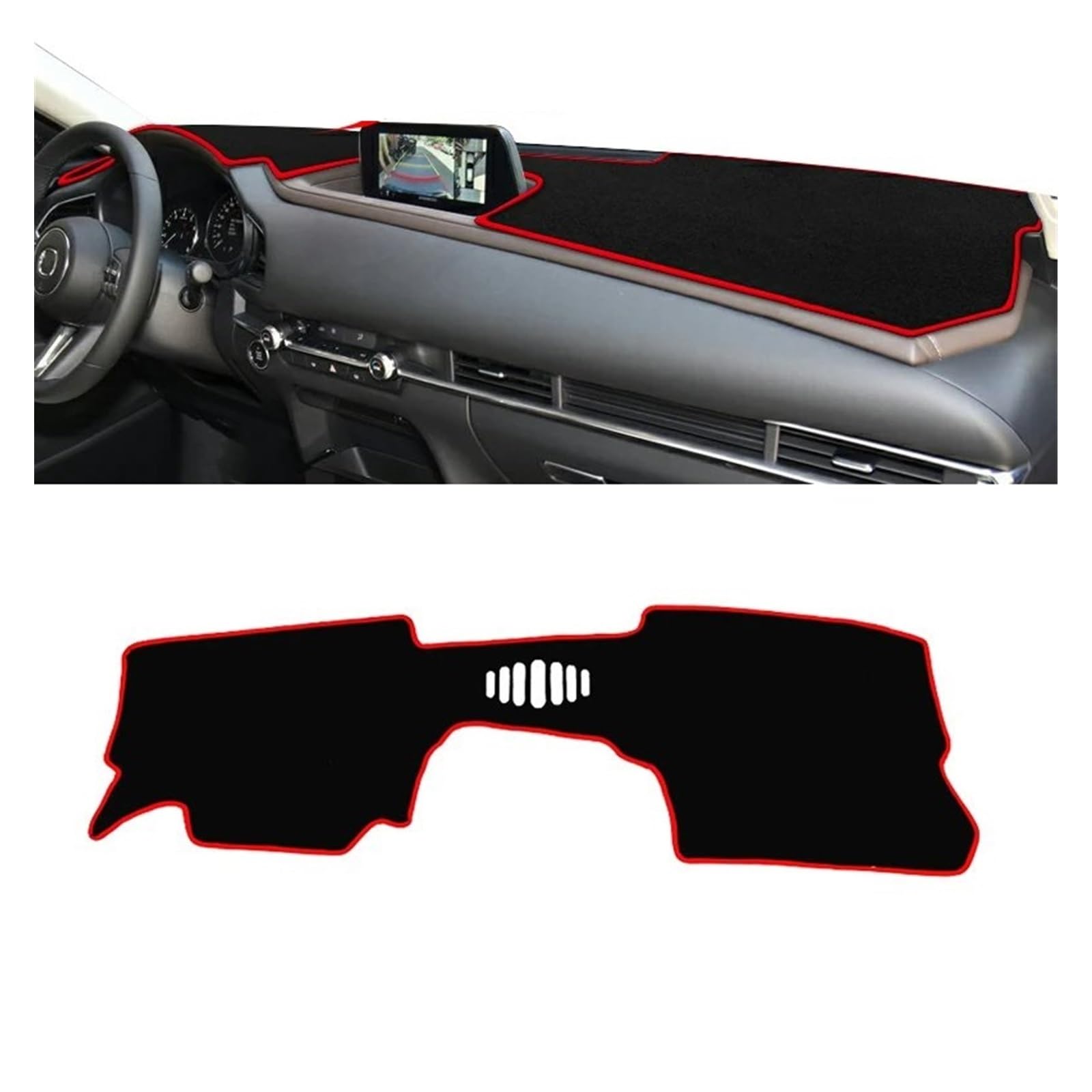 Car Dashboard Cover Mat Für Mazda Für CX-30 Für CX30 Für CX 30 Für DM 2019 2020 2021 2022 2023 Auto Armaturenbrett-Abdeckungen Sonnenschutzmatten Innenraum Armaturenbrett Matte(A LHD NO HUD Red) von XRUKGUO