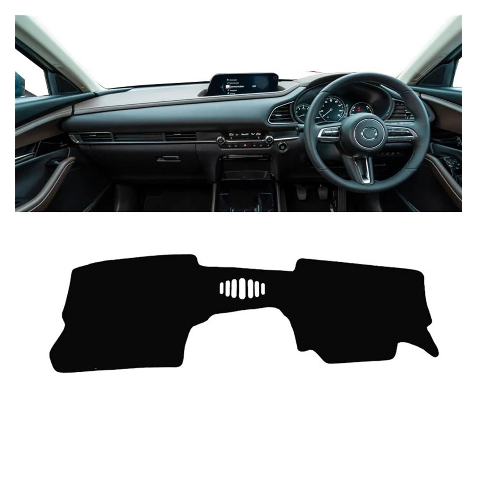 Car Dashboard Cover Mat Für Mazda Für CX-30 Für CX30 Für CX 30 Für DM 2019 2020 2021 2022 2023 Auto Armaturenbrett-Abdeckungen Sonnenschutzmatten Innenraum Armaturenbrett Matte(A RHD NO HUD Black) von XRUKGUO