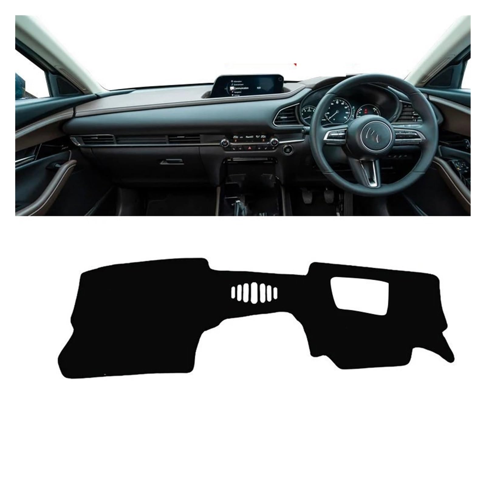 Car Dashboard Cover Mat Für Mazda Für CX-30 Für CX30 Für CX 30 Für DM 2019 2020 2021 2022 2023 Auto Armaturenbrett-Abdeckungen Sonnenschutzmatten Innenraum Armaturenbrett Matte(A RHD with HUD Black) von XRUKGUO