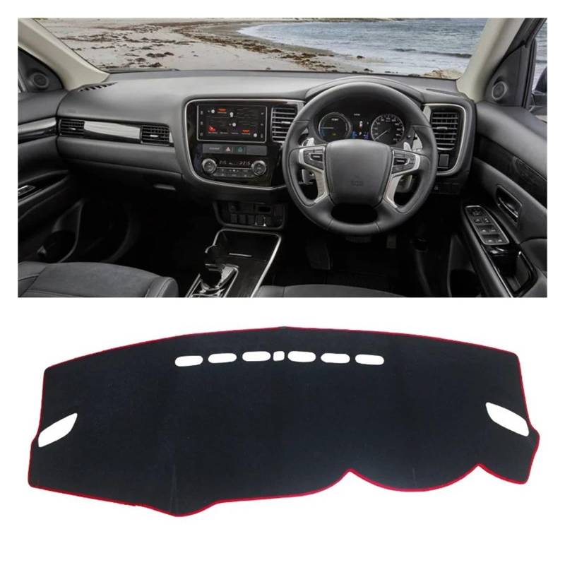 Car Dashboard Cover Mat Für Mitsubishi Für Outlander 3 2013 2014 2015 2016 2017 2018 2019 2020 2021 Auto Dashboard Abdeckung Matte Sonnenschutz Teppiche Armaturenbrett Matte(RHD Red Side) von XRUKGUO