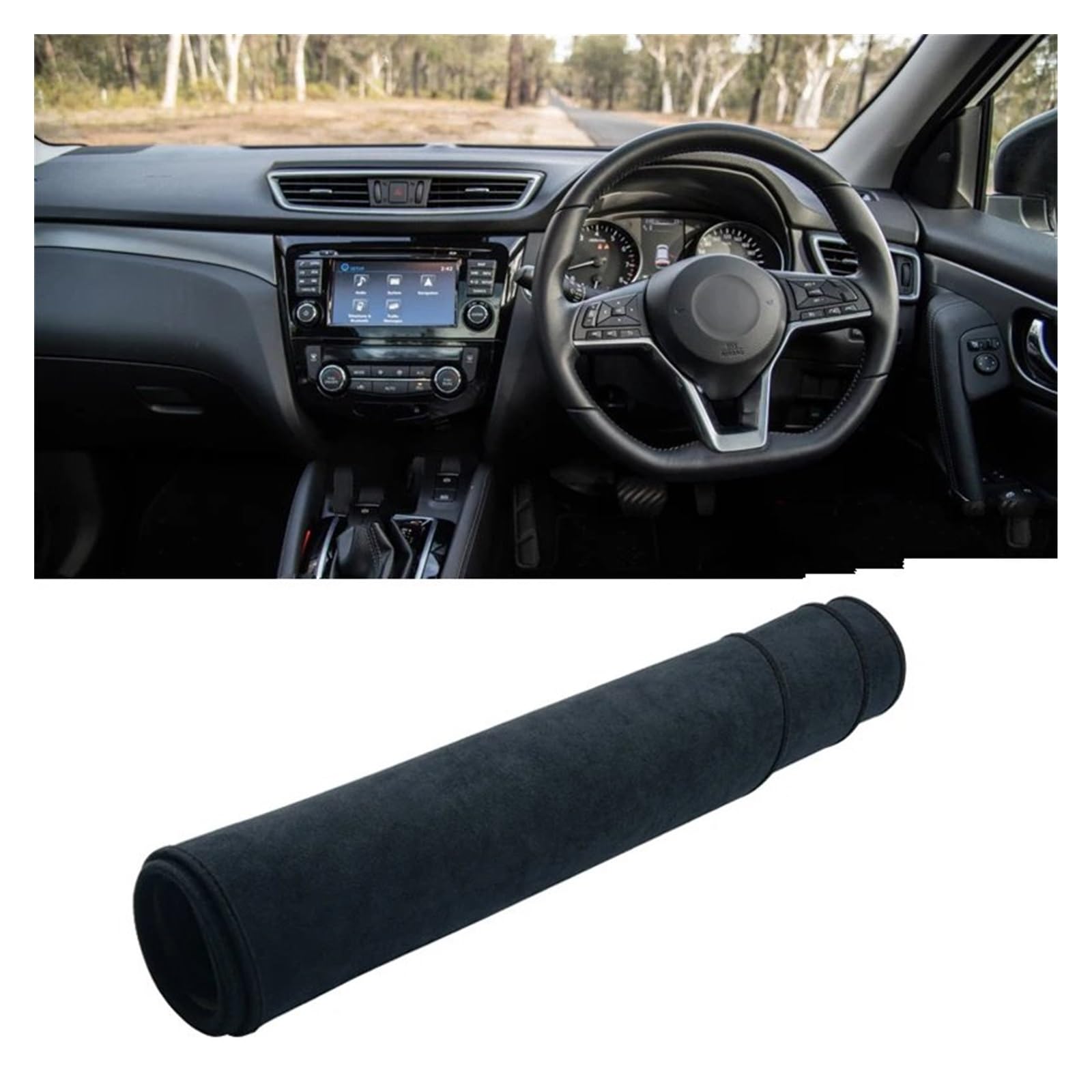 Car Dashboard Cover Mat Für Nissan Für Qashqai Für J11 2014-2018 2019 2020 Auto-Armaturenbrett-Abdeckung Armaturenbrettmatte Sonnenschutz Instrumententisch Rutschfeste Unterlage Armaturenbrett Matte(B von XRUKGUO