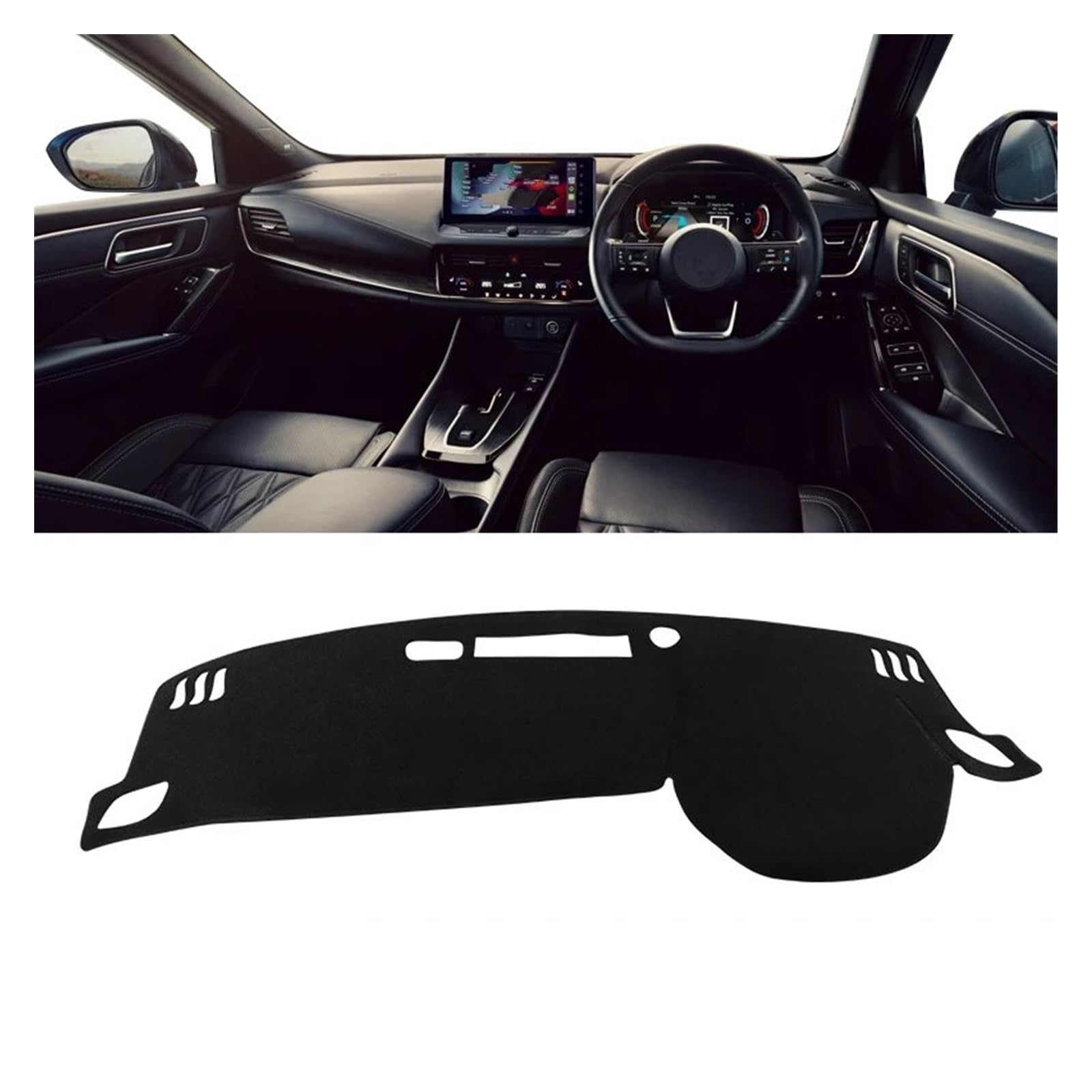 Car Dashboard Cover Mat Für Nissan Für Qashqai Für J12 2021 2022 2023 2024 Auto Armaturenbrettabdeckung Instrumententafel Teppiche Sonnenschutzmatten Anti-Rutsch-Pad Armaturenbrett Matte(A RHD Black S von XRUKGUO