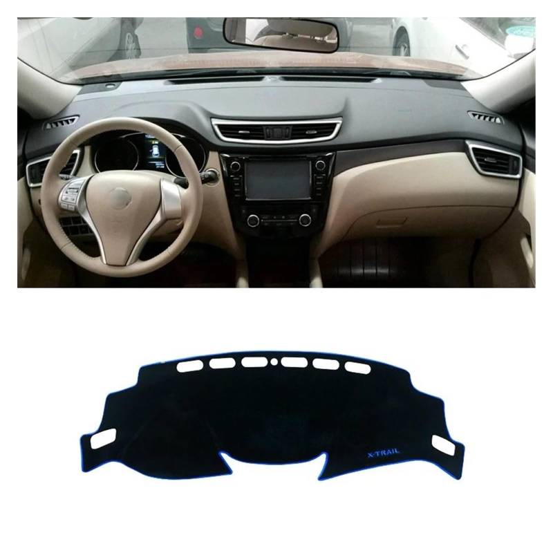 Car Dashboard Cover Mat Für Nissan Für X-Trail Für X Trail Für Xtrail Für T32 2014-2020 Auto-Armaturenbrett-Abdeckung Armaturenbrettmatte Sonnenschutz Rutschfeste Unterlage Armaturenbrett Matte(A Blue von XRUKGUO