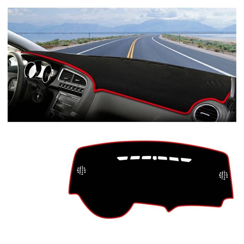 Car Dashboard Cover Mat Für Peugeot 3008 Für GT 2008-2012 2013 2014 2015 Auto-Armaturenbrett-Abdeckung Lichtpolster Sonnenschutzmatten Anti-Rutsch-Hülle Armaturenbrett Matte(Red Side) von XRUKGUO