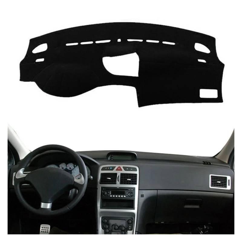 Car Dashboard Cover Mat Für Peugeot 307 Für 307SW Für 307CC 2002-2008 Auto Dashmat Dashboard Abdeckung Pad Matte Dash Sonnenschutzdach Schützen Teppich Armaturenbrett Matte(Schwarz,Lhd) von XRUKGUO