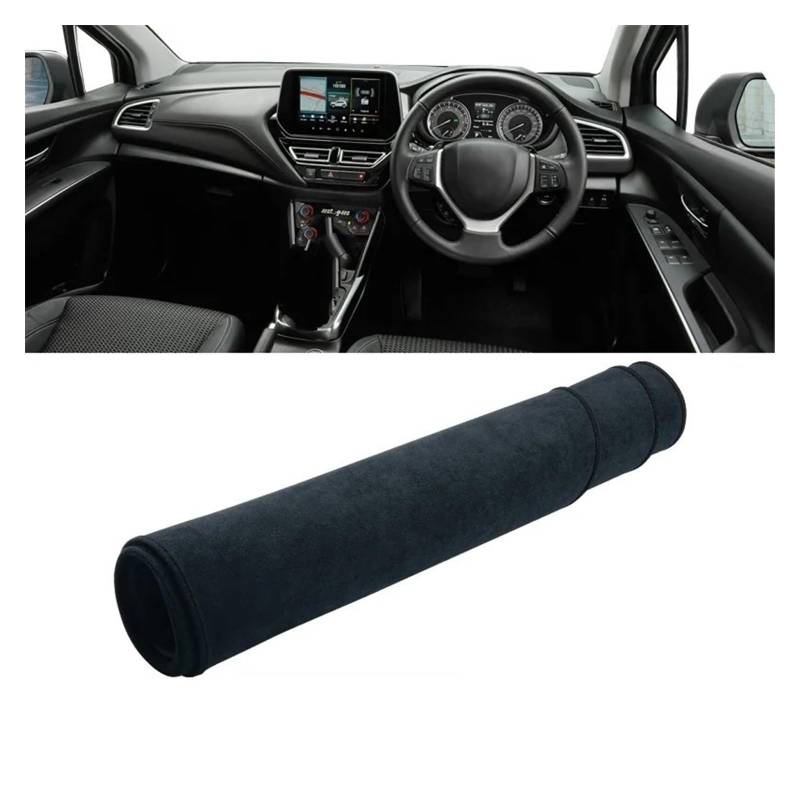 Car Dashboard Cover Mat Für Suzuki Für S-Cross Für MK3 2022-2024 Auto-Armaturenbrett-Abdeckung Vermeiden Sie Lichtpads Sonnenschutzmatten Instrumententafel Rutschfest Armaturenbrett Matte(B RHD Black) von XRUKGUO