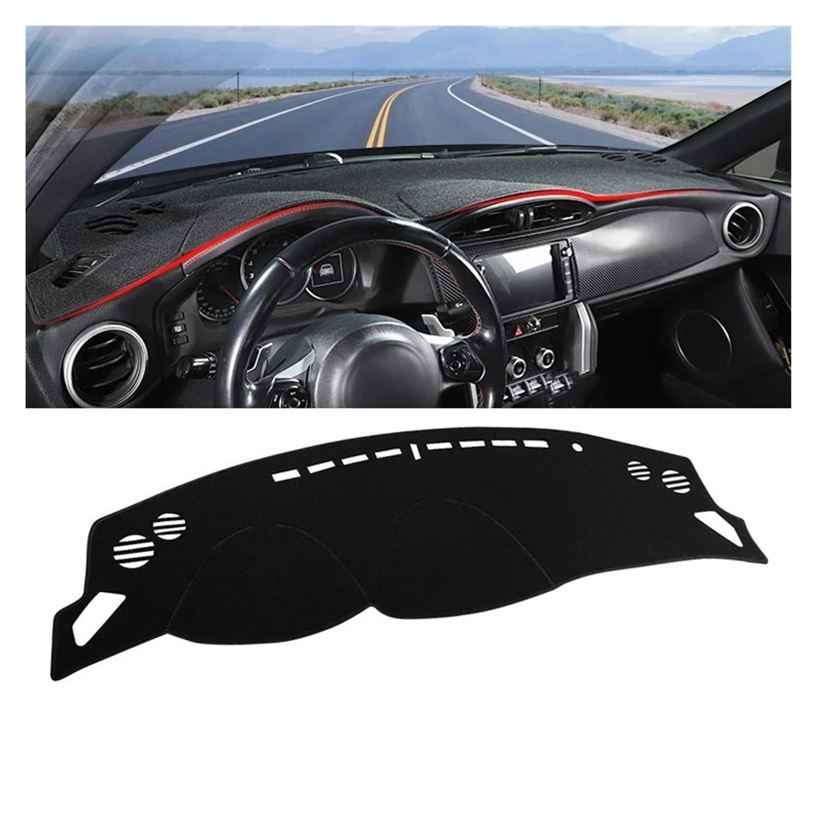 Car Dashboard Cover Mat Für Toyota 86 Für GT86 Für ZN6 Für Scion Für FRS Für BRZ 2012 2013 2014 2015-2020 Auto-Armaturenbrett-Abdeckung rutschfeste Mattenpads Armaturenbrett Matte(A LHD Black Side) von XRUKGUO