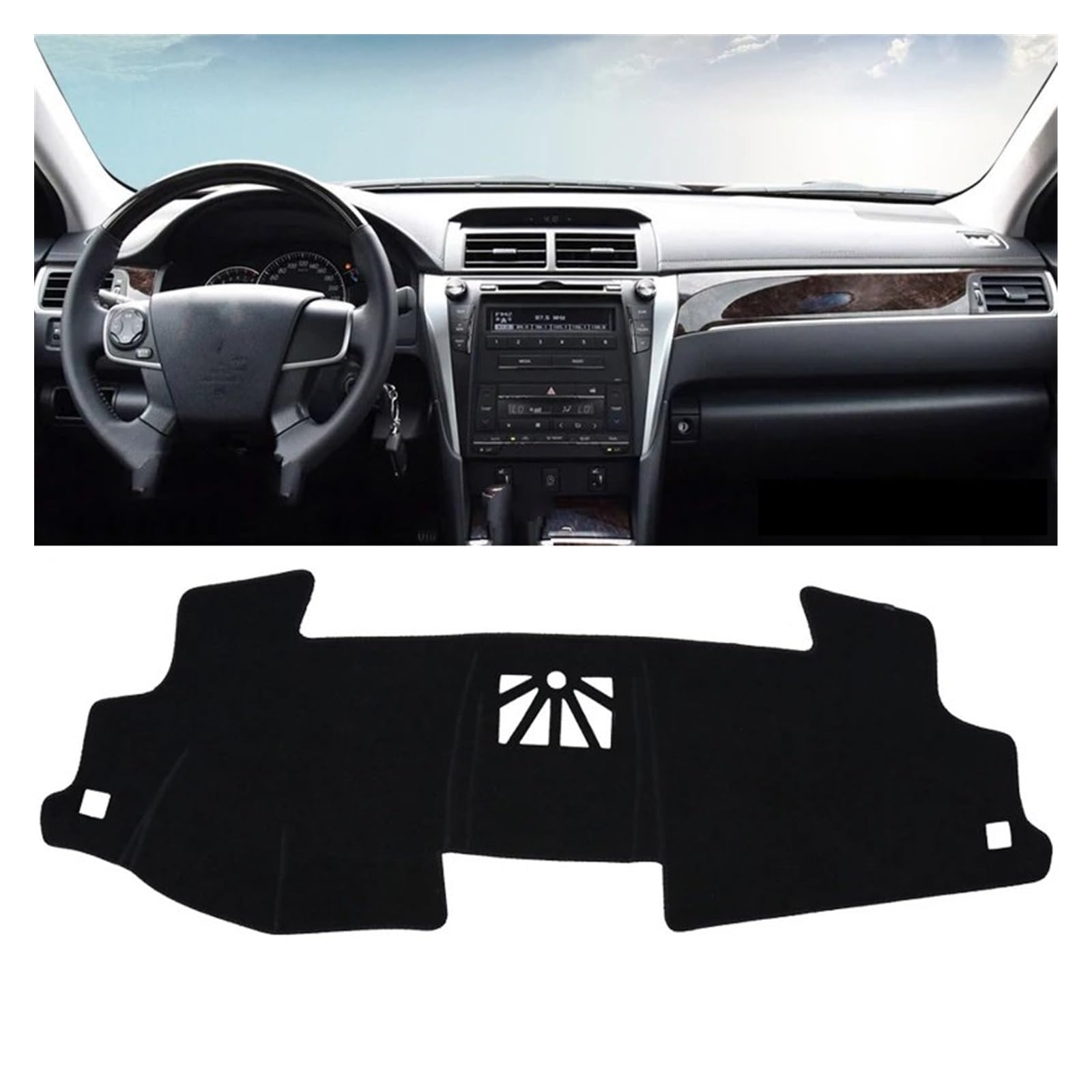 Car Dashboard Cover Mat Für Toyota Für Camry 50 Für XV50 2012-2016 2017 Auto Dashboard Abdeckungen Matte Sonnenschutz Pad Instrume Panel Teppiche Innen Armaturenbrett Matte(LHD Black Side) von XRUKGUO