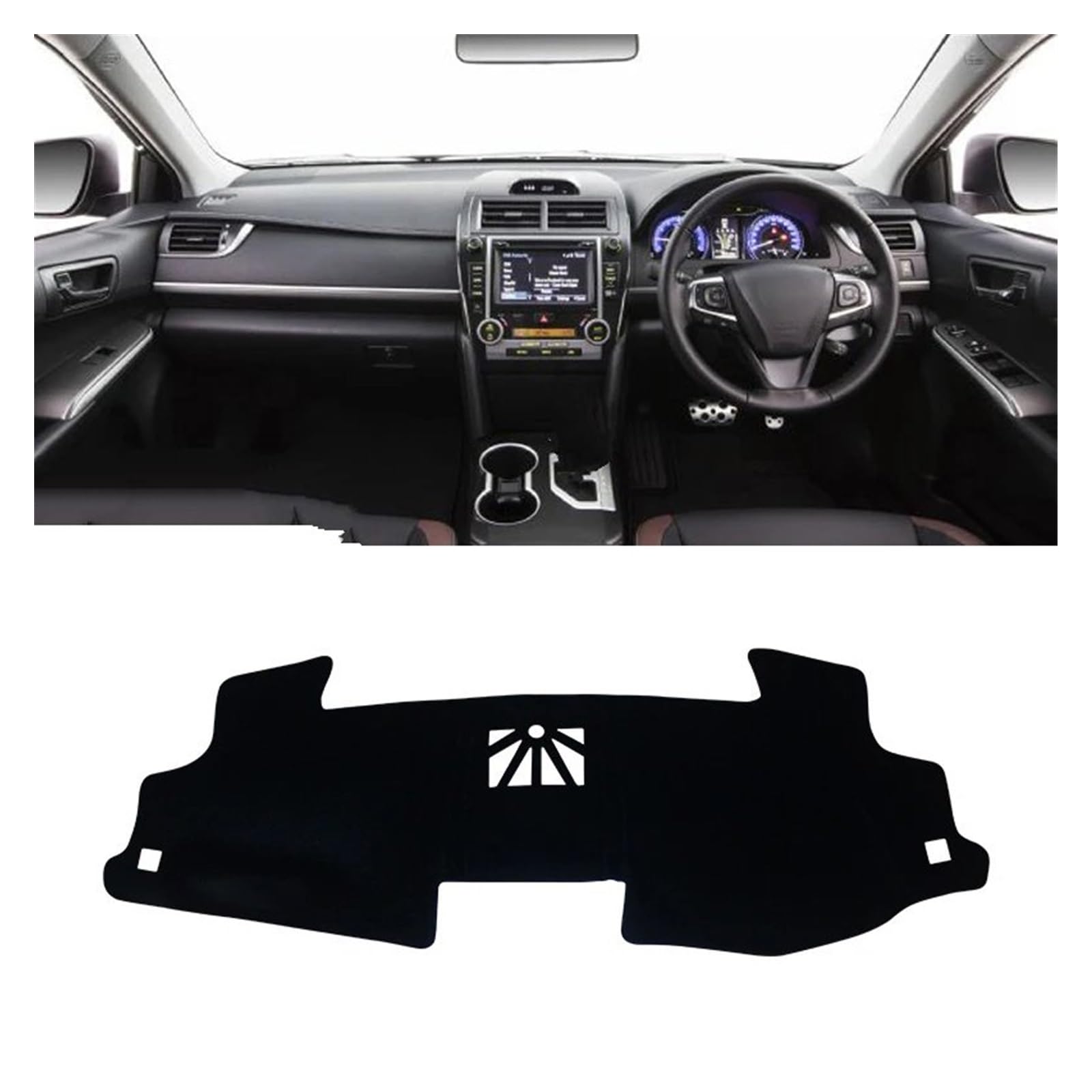 Car Dashboard Cover Mat Für Toyota Für Camry 50 Für XV50 2012-2016 2017 Auto Dashboard Abdeckungen Matte Sonnenschutz Pad Instrume Panel Teppiche Innen Armaturenbrett Matte(RHD Black Side) von XRUKGUO