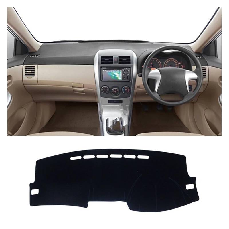 Car Dashboard Cover Mat Für Toyota Für Corolla Für E140 Für E150 2006-2010 2011 2012 2013 Auto Armaturenbrett Abdeckung Matte Vermeiden Licht Pad Fall Teppich Armaturenbrett Matte(RHD Black) von XRUKGUO