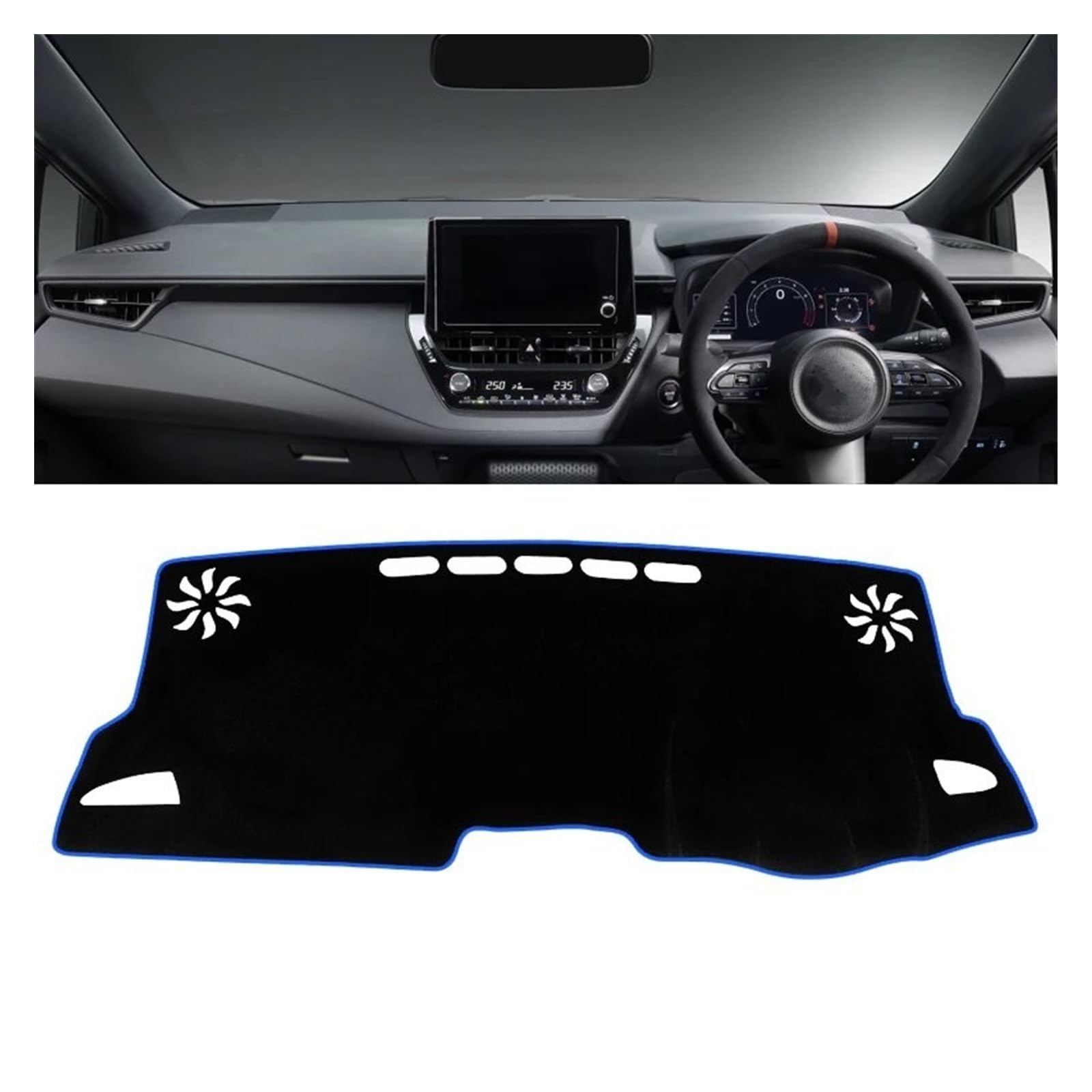 Car Dashboard Cover Mat Für Toyota Für Corolla Für E210 2019 2020 2021-2024 Für Hybridauto-Armaturenbrettabdeckung Vermeiden Sie Lichtmatte Sonnenschutz-Teppichpolster Armaturenbrett Matte(A Blue Side von XRUKGUO