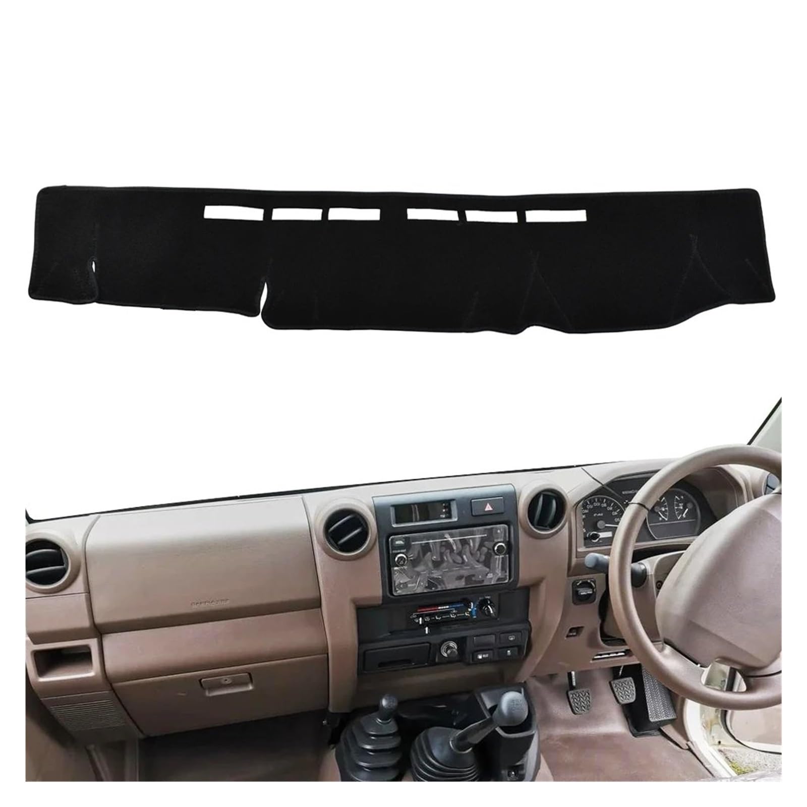 Car Dashboard Cover Mat Für Toyota Für Land Für Cruiser 70 76 78 79 Serie 2009-2020 Armaturenbrettabdeckung Armaturenbrettabdeckung Mattenauflage Sonnenschutz Teppich Armaturenbrett Matte von XRUKGUO