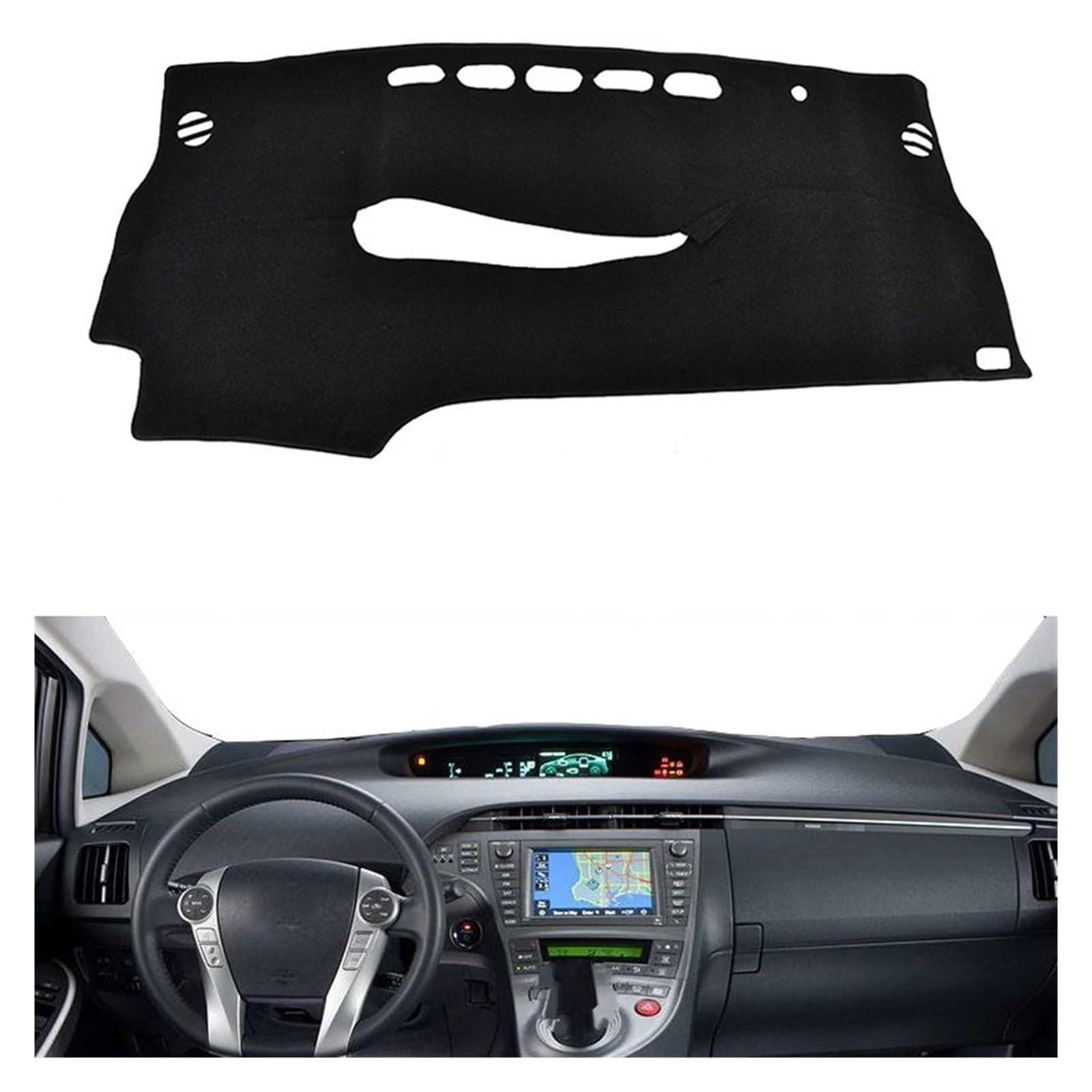 Car Dashboard Cover Mat Für Toyota Für Prius Für XW30 2010 2011 2012 2013 2014 2015 Auto Dashboard Abdeckung Dash Pad Auto Dash Matte Teppich Armaturenbrett Matte(Blau) von XRUKGUO