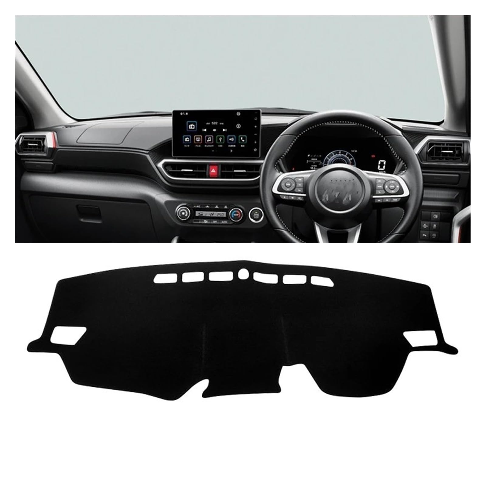 Car Dashboard Cover Mat Für Toyota Für Raize Für Daihatsu Für Rocky Für A200 2019-2023 Auto-Armaturenbrett-Abdeckungen Matte Armaturenbrett Sonnenschutz Pad Teppiche Armaturenbrett Matte(A RHD Black s von XRUKGUO