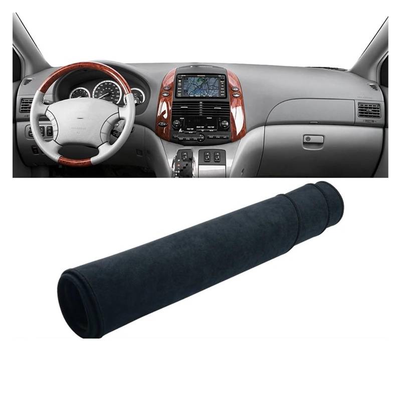 Car Dashboard Cover Mat Für Toyota Für Sienna Für XL20 2004 2005 2006 2007 2008 2009 2010 Auto Dashboard Instrument Panel Abdeckung Pad Sonnenschutz Teppiche Armaturenbrett Matte(B Black) von XRUKGUO