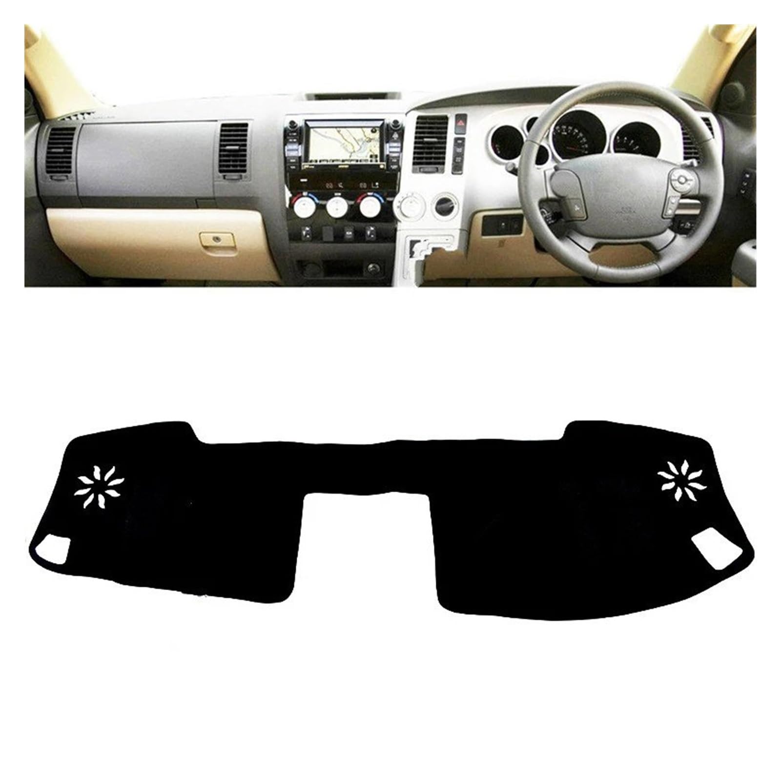 Car Dashboard Cover Mat Für Toyota Für Tundra Für Sequoia 2007 2008 2009 2010 2011 2012 2013 Auto Dashboard Abdeckung Matte Pad Sonnenschutz Instrument Teppich Armaturenbrett Matte(Schwarz,RHD) von XRUKGUO