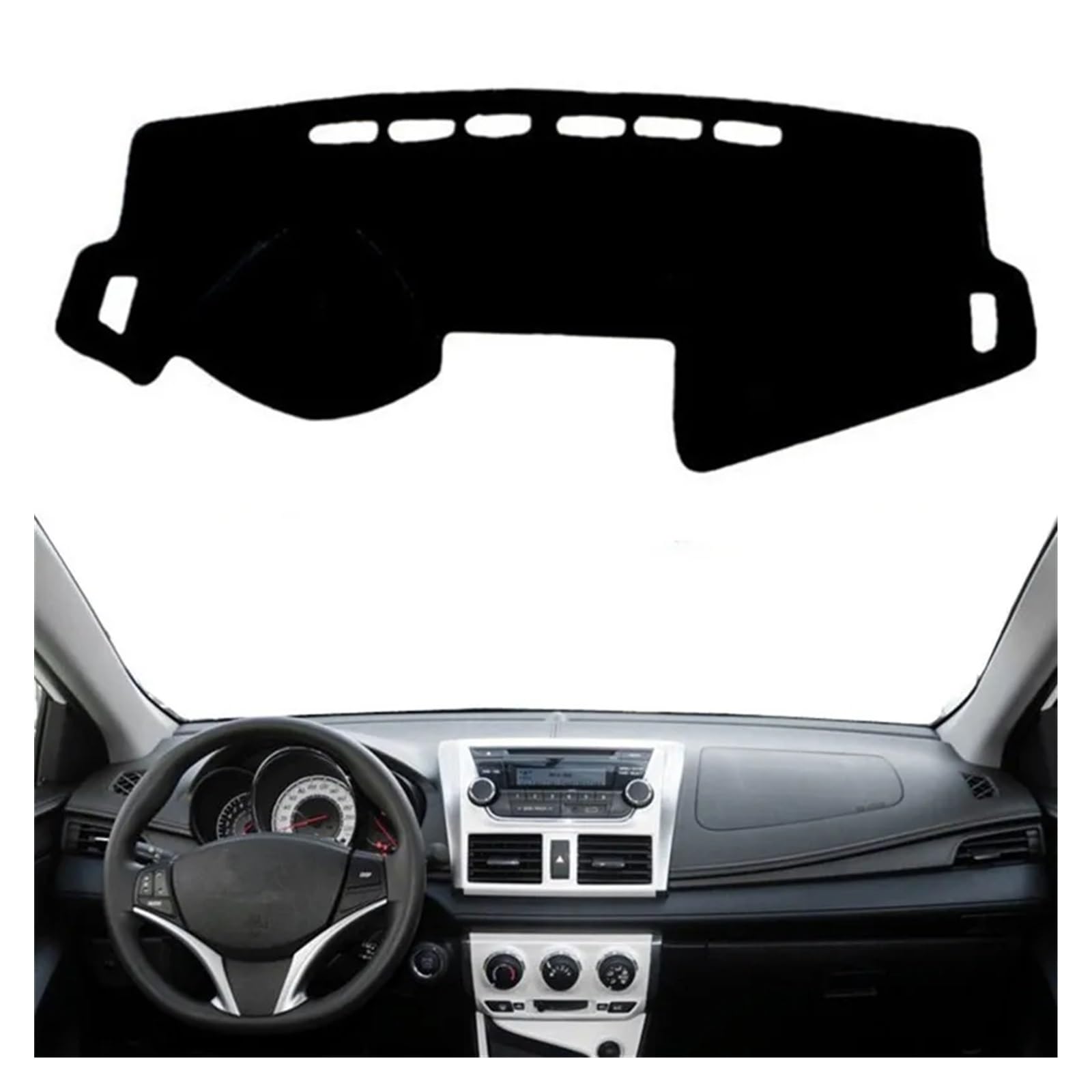 Car Dashboard Cover Mat Für Toyota Für Yaris Für Vios Für XP150 2014 2015 2016-2019 Armaturenbrettabdeckung Matte Pad Dashmat Sonnenschirm Schützen Teppichkissen Armaturenbrett Matte(Rot,Lhd) von XRUKGUO