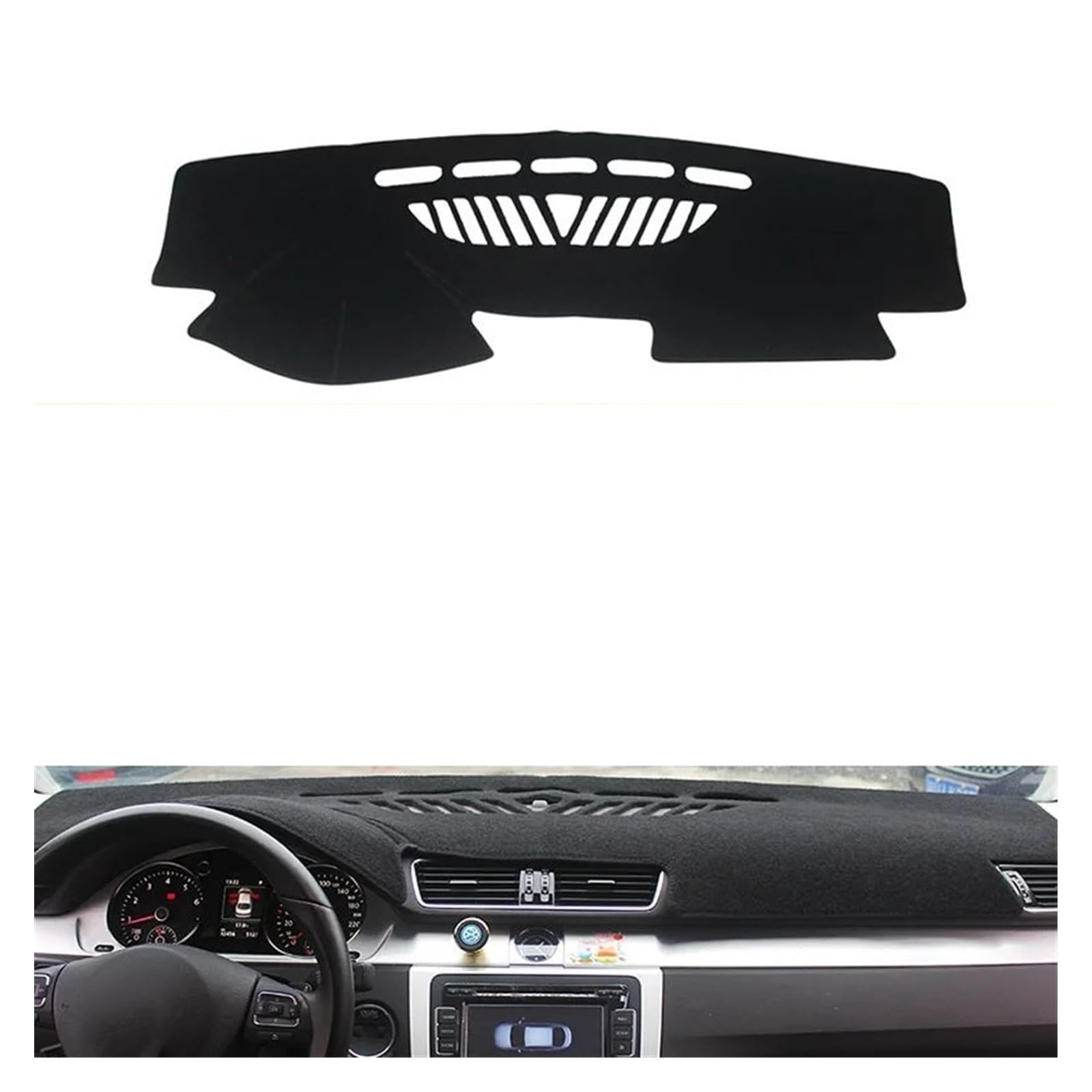 Car Dashboard Cover Mat Für VW Für Passat Für B6 Für B7 2006-2015 Für Passat Für CC 2009-2017 Auto Armaturenbrett Licht Instrumentenplattform Teppiche Matte Armaturenbrett Matte(Black Side) von XRUKGUO