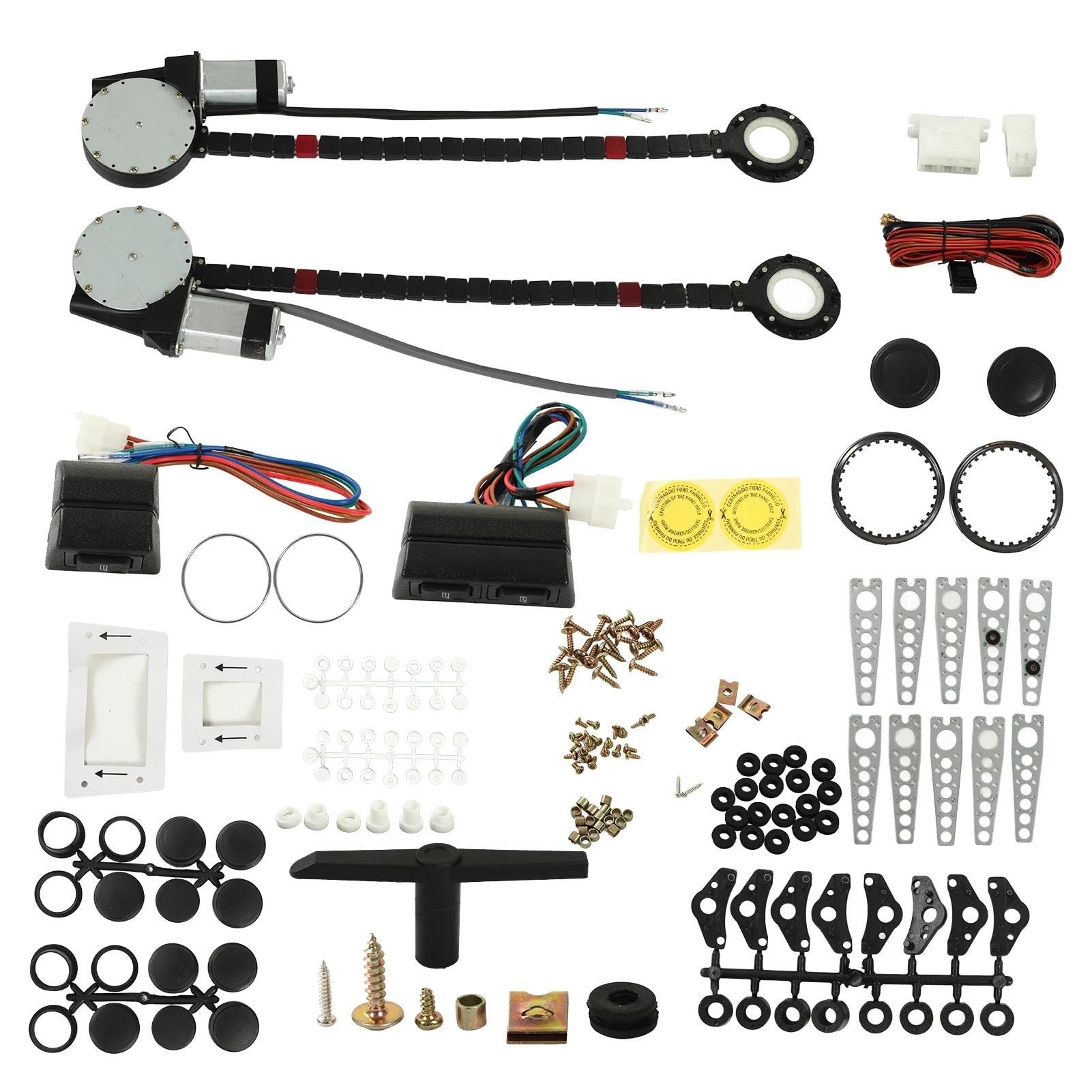 Fensterheber Handbuch Elektrische 12-V-Umrüstsatz Für Elektrischen Fensterheberregler Mit Stromkabelbaum, Universell Für 2-türige Pickup-Trucks, Vans, SUVs(A) von XRUKGUO