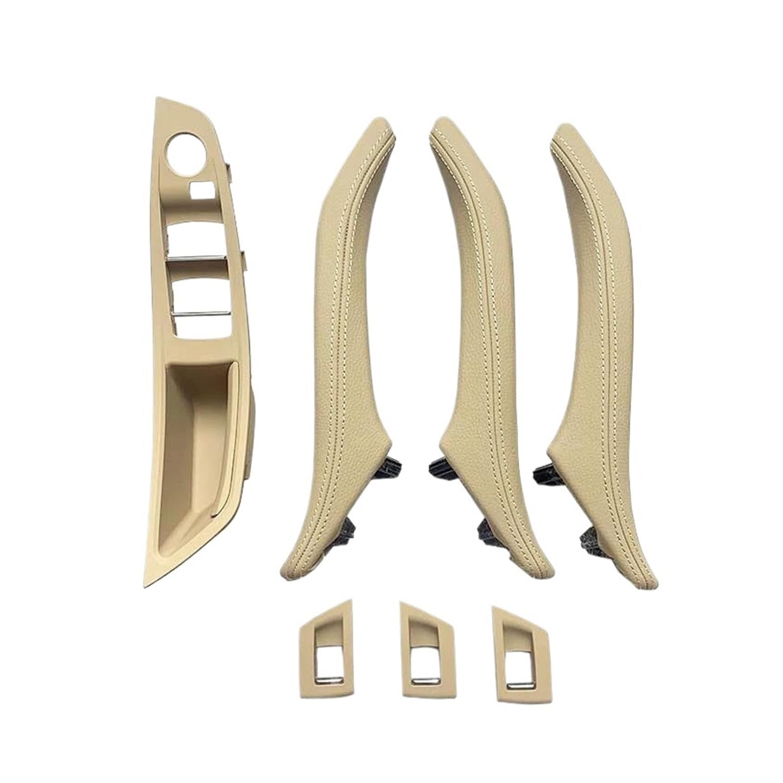 Innengriff Auto Innentürgriff 7PCS Set LHD RHD Armlehne Innen Leder Türgriff Montage Für 5 Series F10 F11 F18 520i 523i 525i 528i 535i(LHD BEIGE) von XRUKGUO