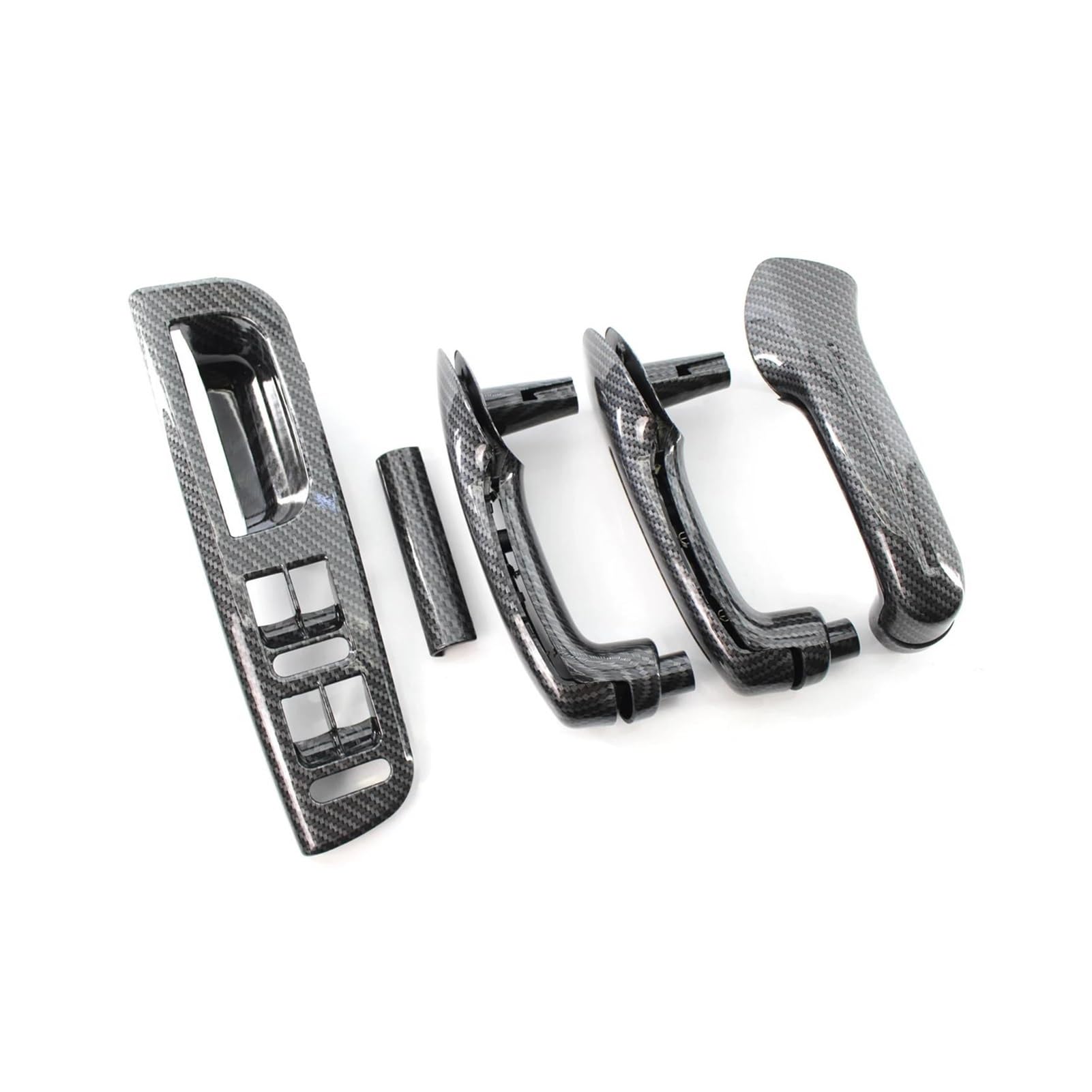 Innengriff Auto Innentürgriff Auto Fenster Schalter Bedienfeld Trim Lünette + 3 Innen Tür Haltegriff Set Für VW Für Jetta Für Golf MK4 1999-2004 von XRUKGUO