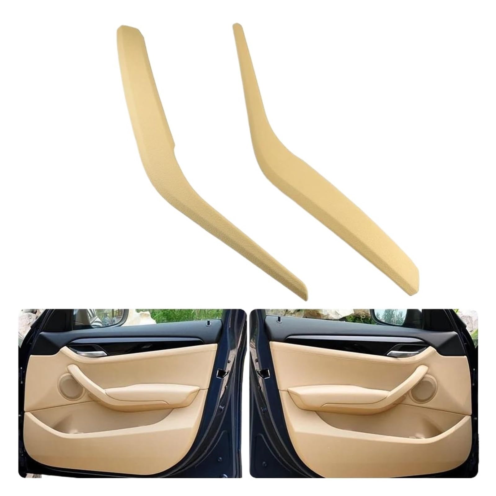 Innengriff Auto Innentürgriff Auto Innen Griff Innere Tür Armlehne Panel Pull Trim Abdeckung Für X1 E84 2010 2011 2012 2013 2014 2015 2016 Set(Beige-2PCS) von XRUKGUO