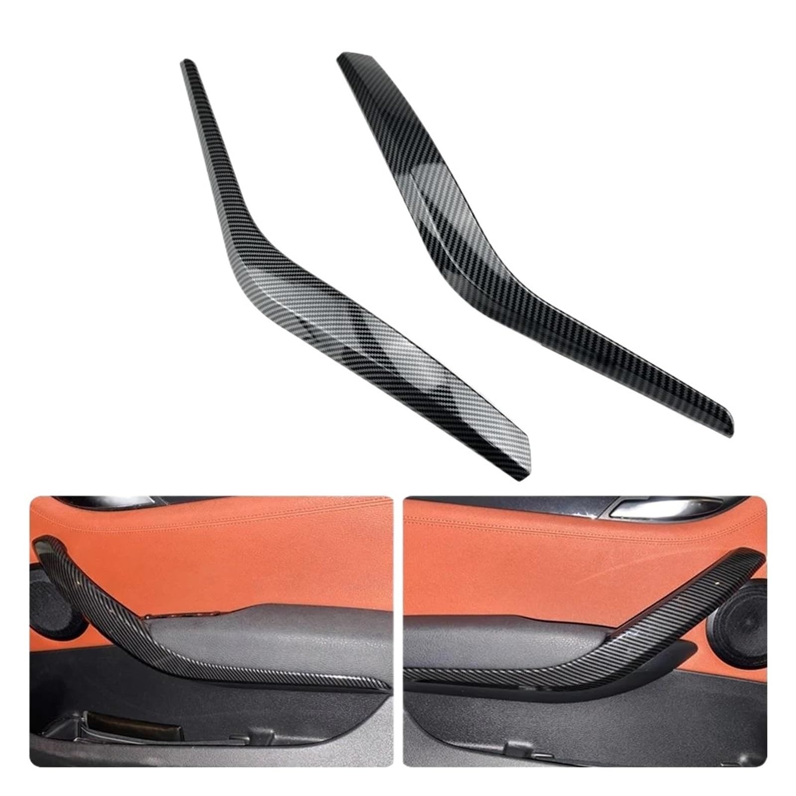 Innengriff Auto Innentürgriff Auto Innen Griff Innere Tür Armlehne Panel Pull Trim Abdeckung Für X1 E84 2010 2011 2012 2013 2014 2015 2016 Set(Carbon fiber-2PCS) von XRUKGUO