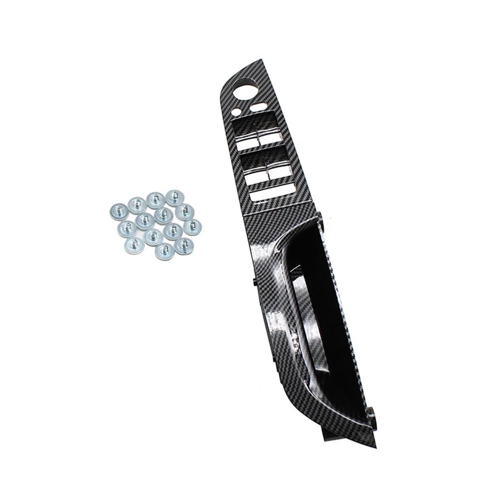 Innengriff Auto Innentürgriff Für 3 Serie E90 E91 316 318 320 325 328i RHD Rechts Fahrer Tür Fenster Schalter Abdeckung Panel Trim Pull Griff(Carbon High-end 35.5) von XRUKGUO