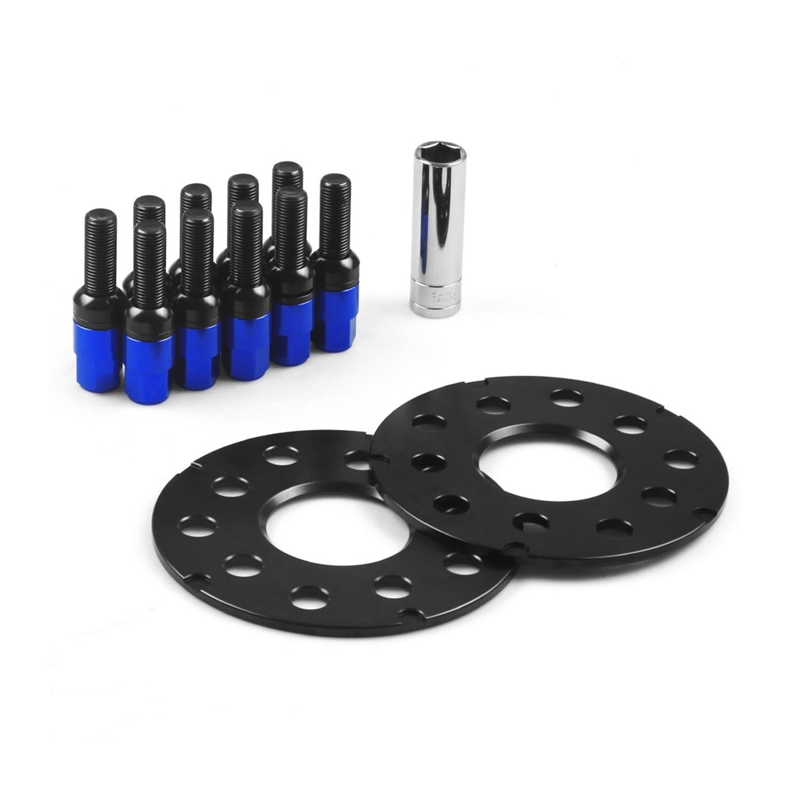 Spurverbreiterung Für VW 5MM 8MM Auto Rad Spacer Adapter PCD 5X 100 5x112 CB 57,1 MM Und Kugel Schrauben M14 * 1,5 Auto Rad Spacer Hubcentric Geschmiedet Distanzscheiben Räder(5mm Blue) von XRUKGUO