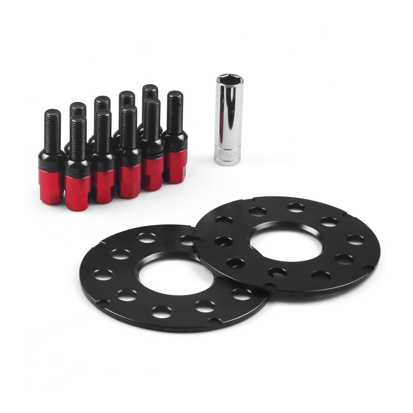 Spurverbreiterung Für VW 5MM 8MM Auto Rad Spacer Adapter PCD 5X 100 5x112 CB 57,1 MM Und Kugel Schrauben M14 * 1,5 Auto Rad Spacer Hubcentric Geschmiedet Distanzscheiben Räder(5mm Red) von XRUKGUO