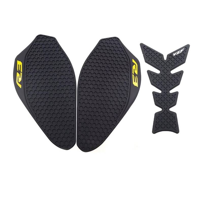 Kraftstofftank Traction Pad Protector Für Yama&ha YZF-R3 YZF R3 YZFR3 2019-2023 Motorrad Seite Kraftstoff Tank Pad Schutz Aufkleber Aufkleber Tank Traktion Pads von XSFIBHKM