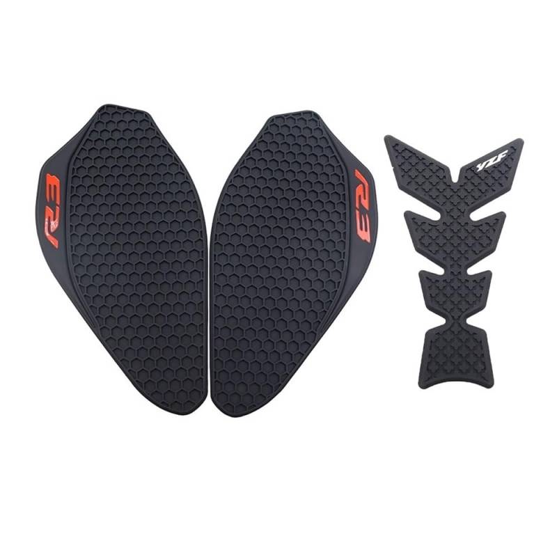 Kraftstofftank Traction Pad Protector Für Yama&ha YZF-R3 YZF R3 YZFR3 2019-2023 Motorrad Seite Kraftstoff Tank Pad Schutz Aufkleber Aufkleber Tank Traktion Pads von XSFIBHKM