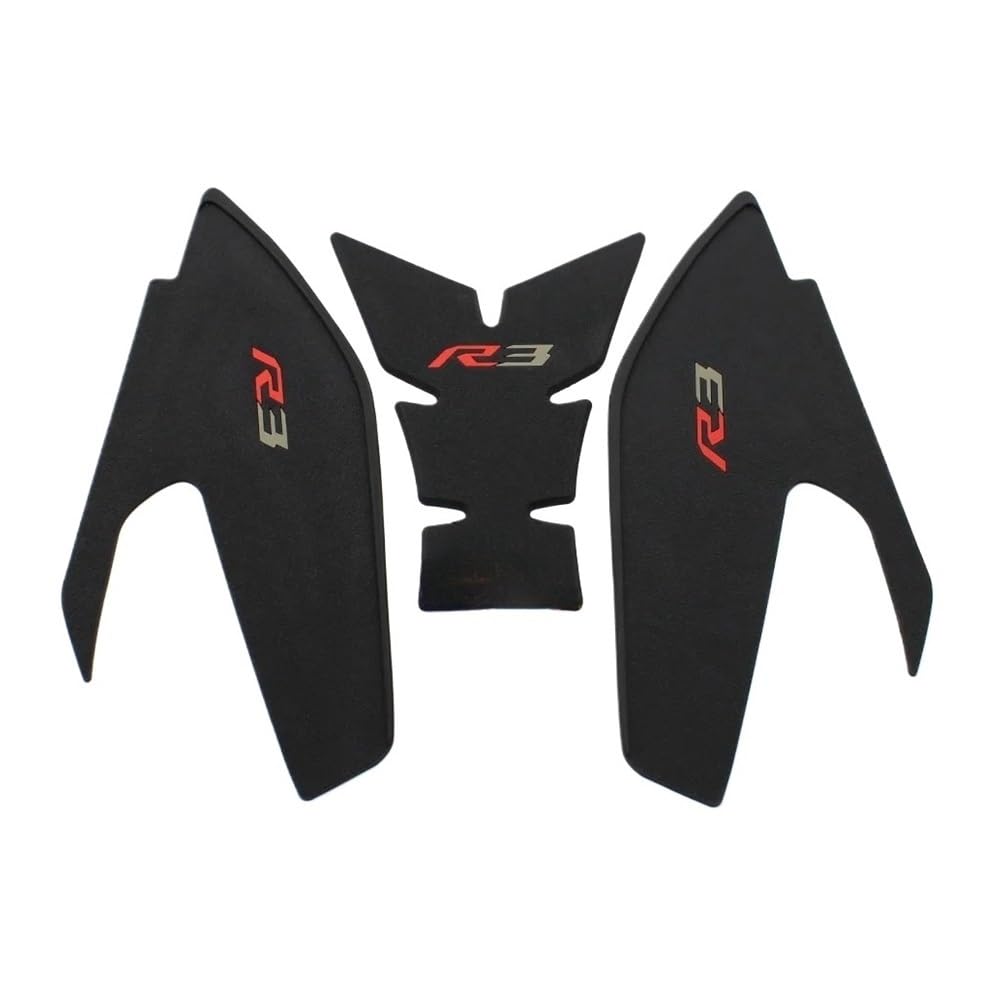 Kraftstofftank Traction Pad Protector Motorrad Tank Pad Schutz Kraftstoff Tank Pad Aufkleber Motorrad Gas Tank Schutz Für YAMA&HA YZF R3 YZF-R3 2019-2023 von XSFIBHKM