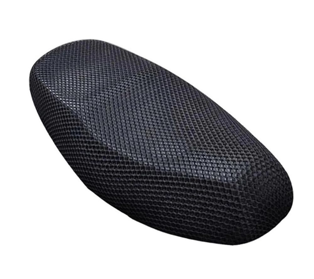 Net Pad Schutz Motorrad-Zubehör-Sitzbezug, Atmungsaktiv, Sonnenfest, rutschfest, Bequem, 3D-Schwarz-Mesh-Motorrad-Schutzsitzbezug von XSFIBHKM