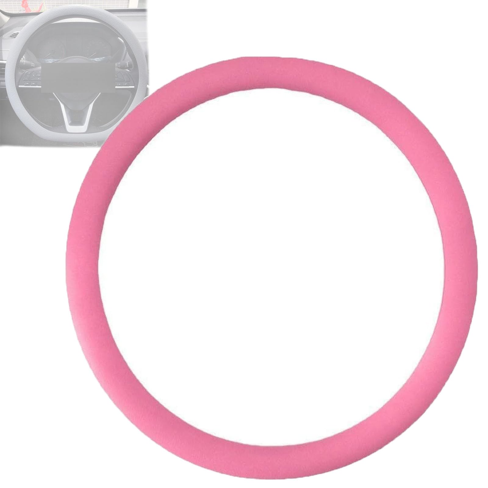 Coole Anti-Rutsch-Lenkrad-Schutzhülle aus Silikon, Auto-Lenkrad-Schutzhülle, 32,6 - 39,8 cm, rutschfeste Silikon-Lenkradabdeckungen (Rosa) von XTEES