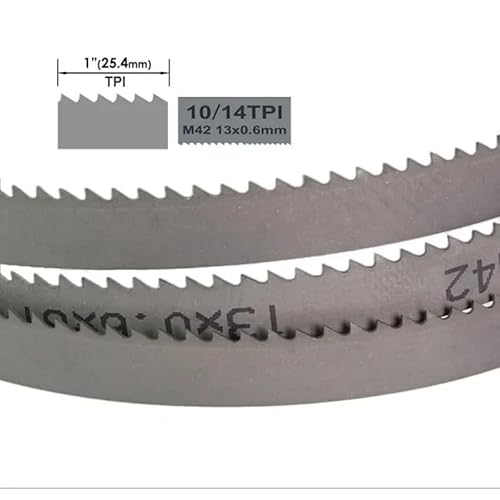 4 Stück M42 1140 13 0,65 mm 8/12TPI 10/14TPI Bandsägeblatt HSS 1140 mm Bi-Metall-Sägebänder Zähne for bimetallisches Metallschneiden(10-14TPI) von XTINKOPW