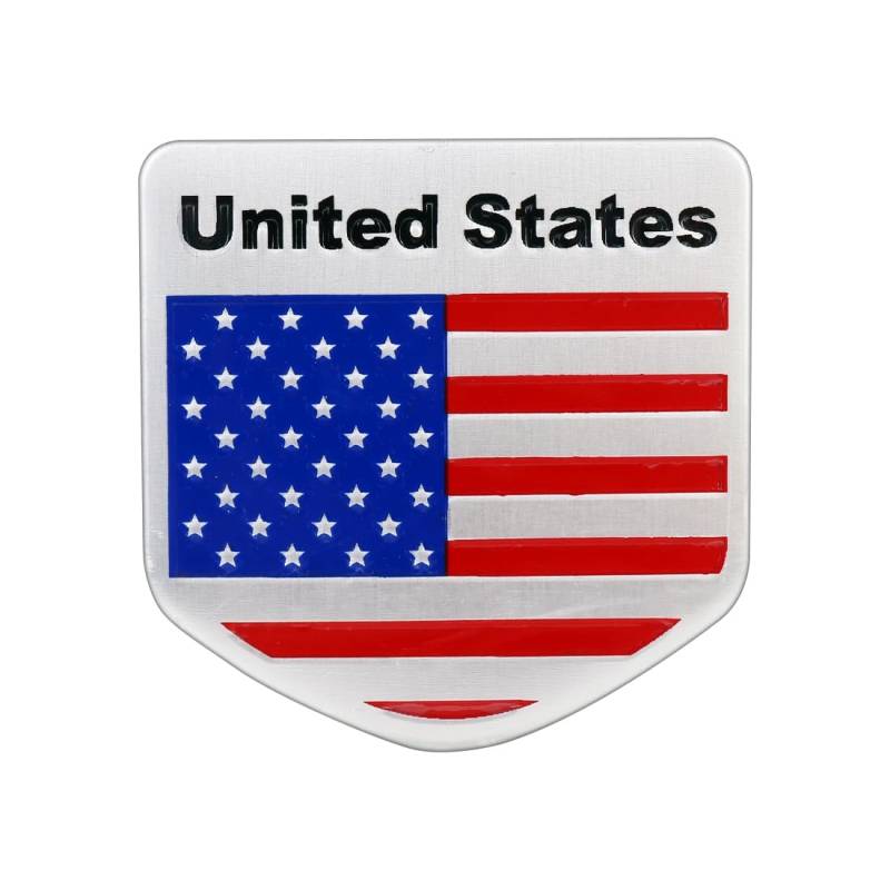 3D Alu Amerika Fahne Flagge Sticker Aufkleber Auto Metall Aufkleber USA 5 x 5 x 0,2 cm von XTRAFAST