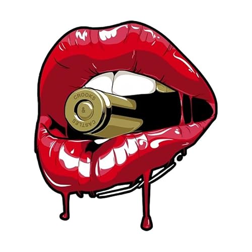 Bullet KISS Lips Aufkleber Sticker Porno Sexy Lippen Tattoo Tuning Auto V8 Se48 von XTRAFAST