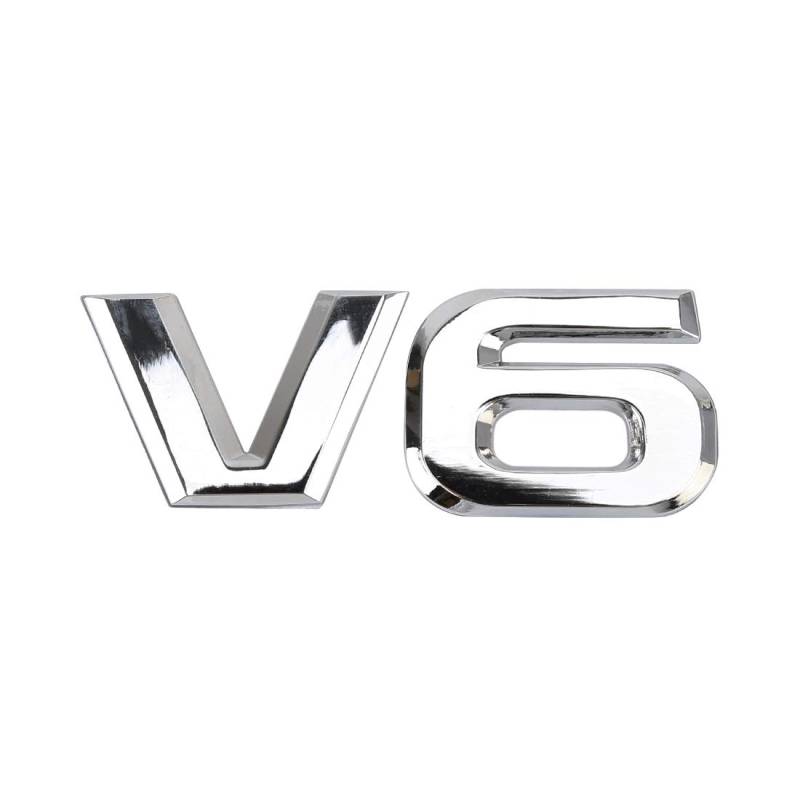 V6 Emblem Zeichen Chrom Schriftzug 3D Logo Auto Aufkleber Tuning Sticker Metall von XTRAFAST