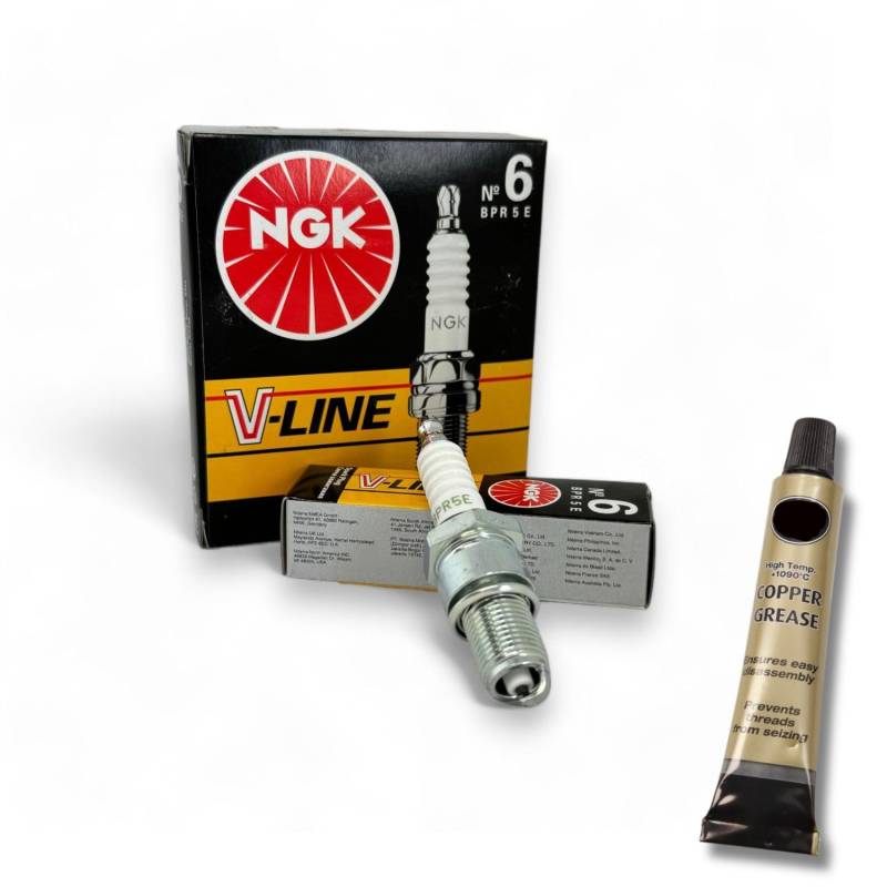 4x Zündkerzen V-Line von NGK passt für Opel Corsa B 1.2/1.4 Bj. 1993-2000 + Kupferfett von XTRM-CAR