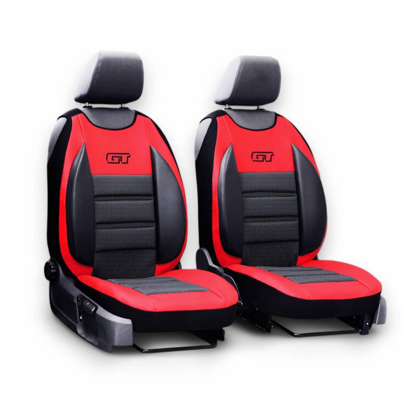 XTRM-CAR Sitzbezüge GT Ergonomic für Alfa Romeo 145 - Hochwertige Autositzbezüge (ROT, 2X Sitzbezüge (1+1)) von XTRM-CAR