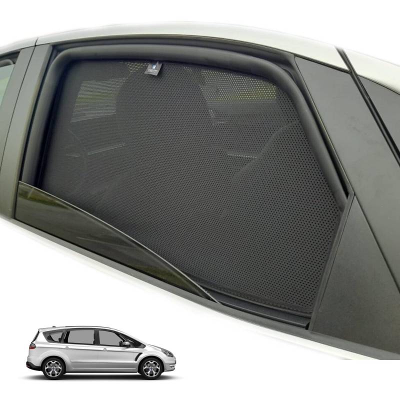 XTRM-CAR Sonnenschutz Blenden für Ford S-Max II Bj. 2014-2023 ideal angepasst, Höhste Qualität UV-Schutz und Hitzereduktion (Komplettes Set) von XTRM-CAR