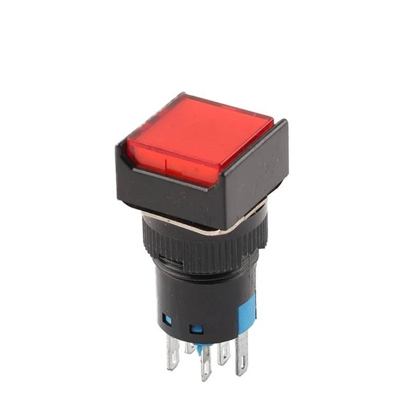 1PCS 16mm Push Button Switch 3 Pin 6 Pin Small Square&Round Self-Locking Self-Reset Start Up Switch 3A/250V Power Switch(Square Red,3PIN_SELF-LOCKING_NO LIGHT) von XTVVTODJXT