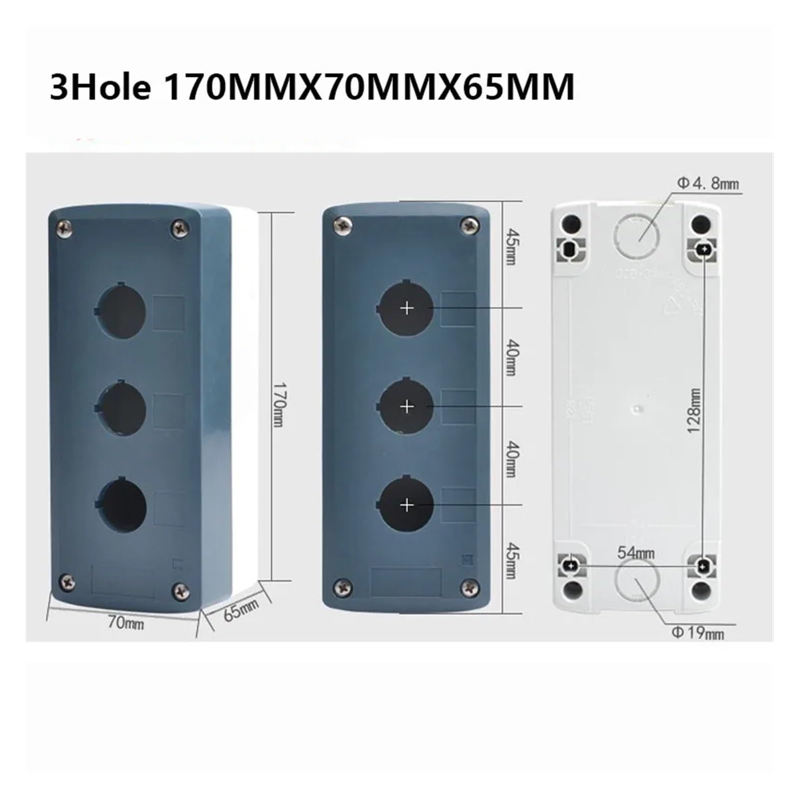 1Pcs 22mm 1/2/3/4/5/6 Hole Waterproof Button Junction Box Switch Control Splash Proof IP65(3Hloe) von XTVVTODJXT